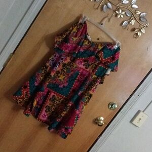 Colorful Off-Shoulder Women's Blouse